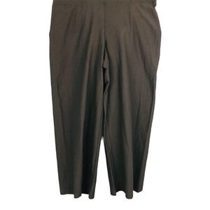 Eileen Fisher Womens Crepe Slim Ankle Pants Gray Elastic Waist Stretch M